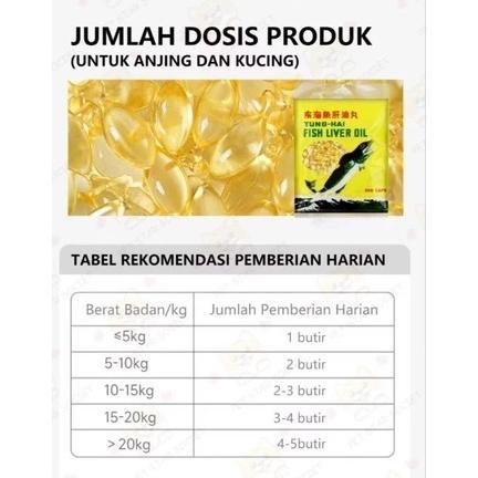 Minyak Ikan Tung Hai Liver Oil Isi 500 Minyak Ikan Untuk Kucing Anjing Hamster Ayam
