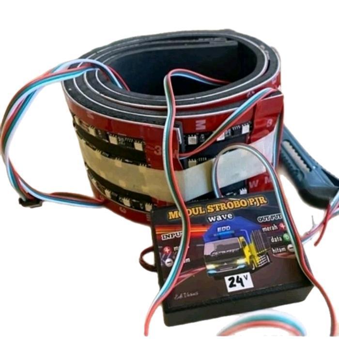 Lampu Strobo Pjr Wave / Strobo Patwal Bus Kanan 60Cm Kiri 60Cm (1Set+Modul) Bus Car  Kendaraan Origi