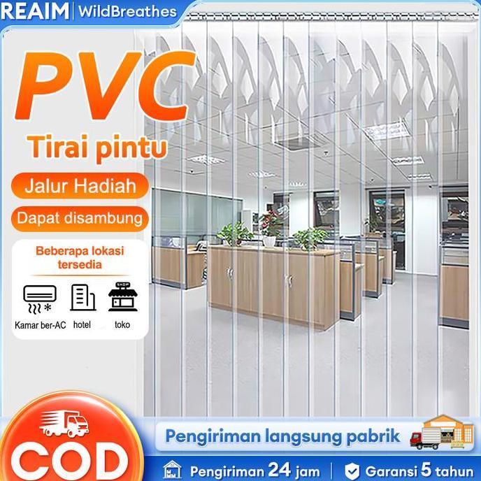 DINDASELLER6 - TIRAI MAGNET ELEGAN PVC TRANSPARAN UNTUK RUANGAN AC - CLEAR TIRAI PVC PAKET LENGKAP