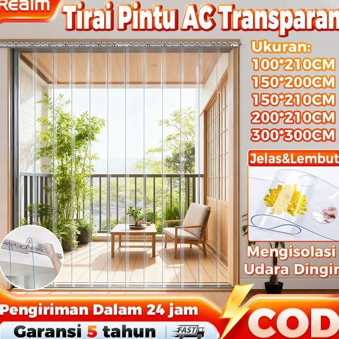 DINDASELLER6 - REAIM TIRAI MAGNET ELEGAN PVC TRANSPARAN UNTUK AC - TIRAI PINTU ANTI DEBU DAN ELEGAN