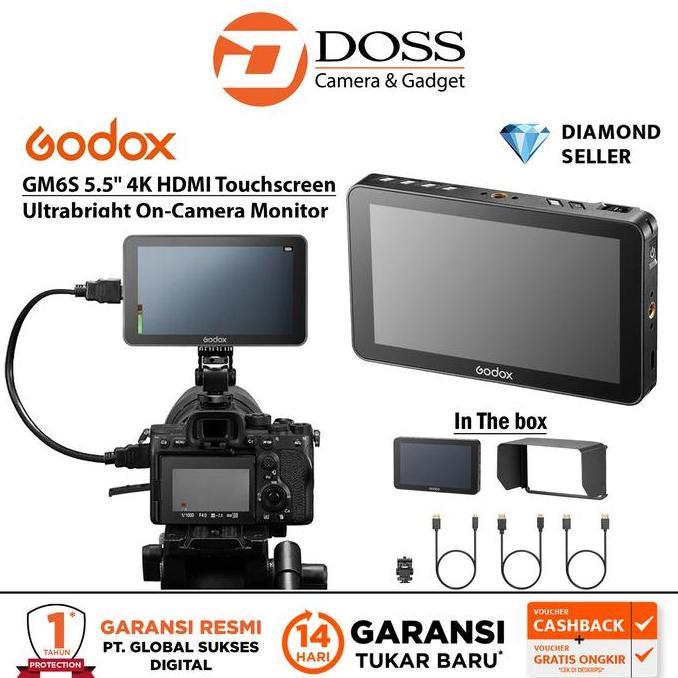 Godox Monitor GM6S 4K HDMI Touchscreen Camera Monitor Godox GM 6S