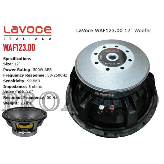 Speaker Komponen Lavoce WAF 123.00 / WAF123.00 - 12 inch