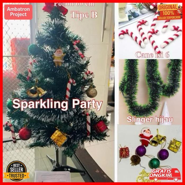 Premium Dekorasi Pohon Natal 60 Cm/Paket Pohon Natal 60 Cm/Paket Dekorasi Pohon Natal Led 60 Cm/Poho