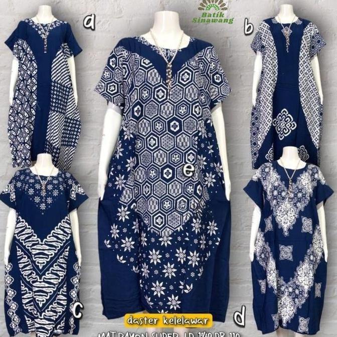 [Sinawang Group] Daster Wanita Baju Tidur Batik Kelelawar Jumbo Motif "CEMPAKA NAVY" Bumil Non Busui