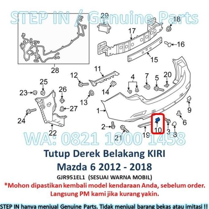 Sale Tutup Derek Bemper Belakang Mazda 6 Towing Bumper Mazda6 2012 - 2018