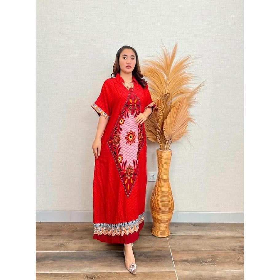 Kartika Batik 59592 Longdress Ismaya Daster Rayon Lengan Pendek