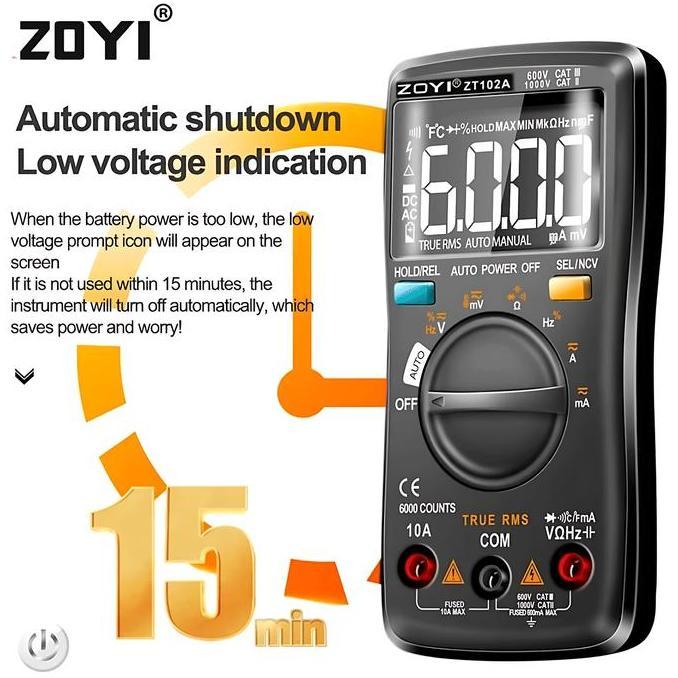 Zoyi Zt102A Upgrade Auto Multimeter Digital Avometer Multitester Ori Kualitas Terbaik Harga Termurah