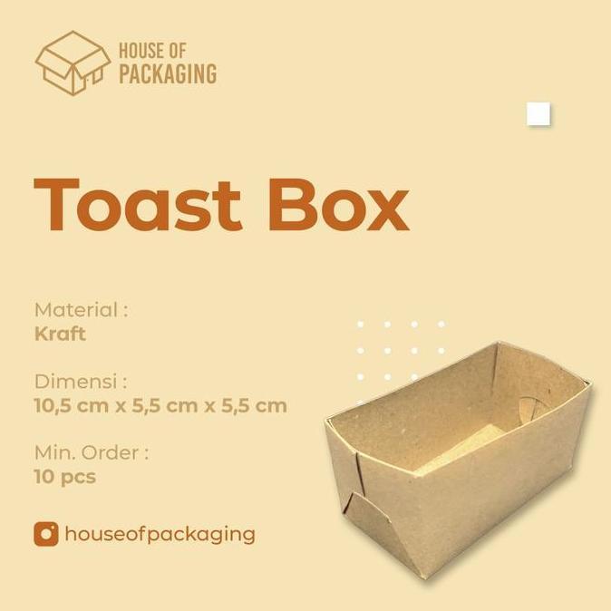 Terlaris Bread Toast / Toast Box / Box Paper Tray Roti Bakar Kraft 290Gsm