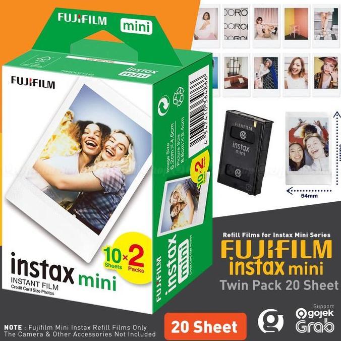 Fujifilm Refill Instax Mini Film Twinpack Plain - 20 Lembar for Instax Mini 8 , 9 , 25s, 50s, 90, 11