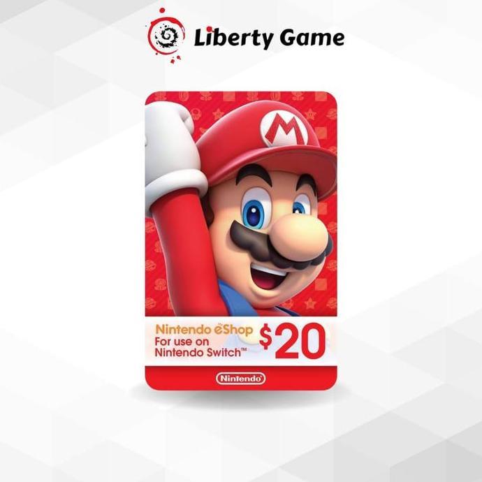 Nintendo Switch Eshop Gift Card Usa Us Wallet 20 Usd Dollar Dolar $20