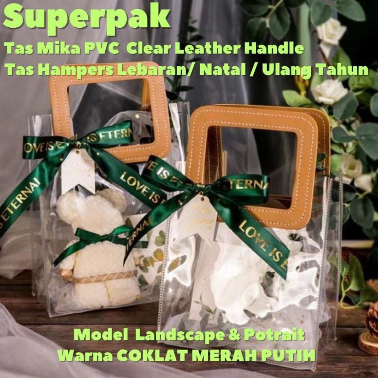 [ GROSIR PER 10 PCS ] Tas Mika PVC Clear Bening Tas Hampers Ulang Tahun Lebaran Imlek Natal Premium