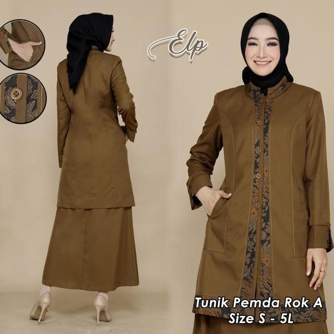 NEW BLAZER PEMDA BATIK MUSLIM SERAGAM DINAS PEMDA TUNIK PEMDA BATIK KERJA PANJANG WANITA SETELAN ORI