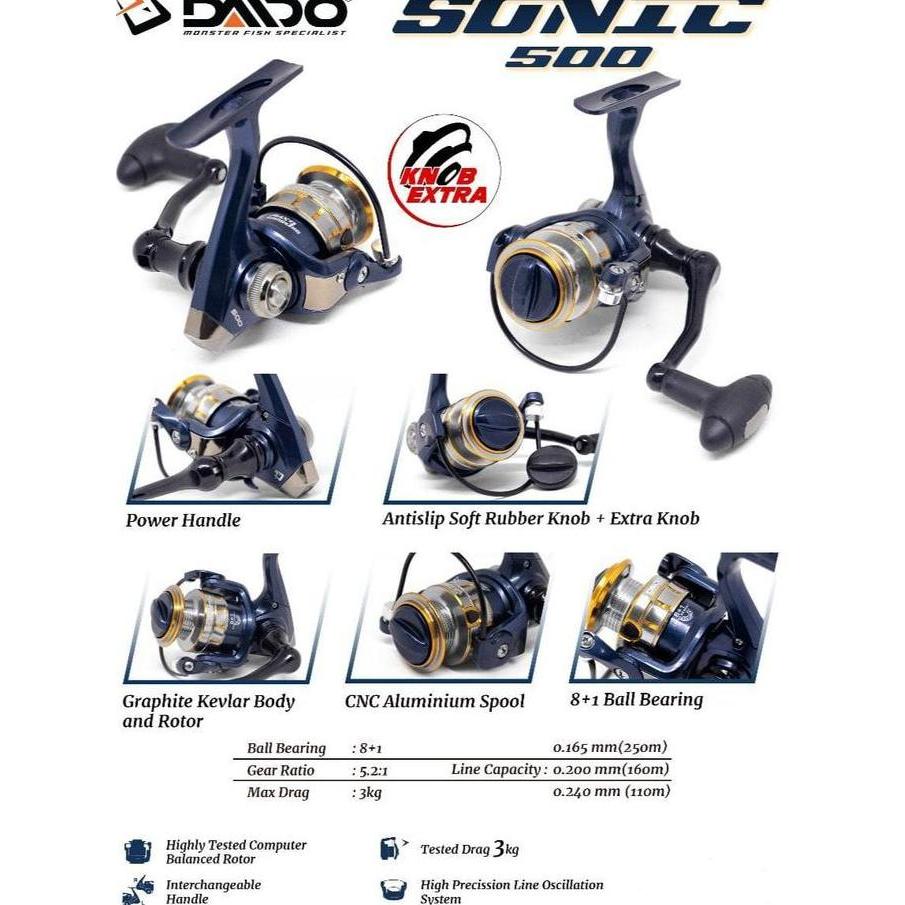 TERMURAH - REEL DAIDO SONIC 500 PH (POWER HANDLE) FREE KNOB