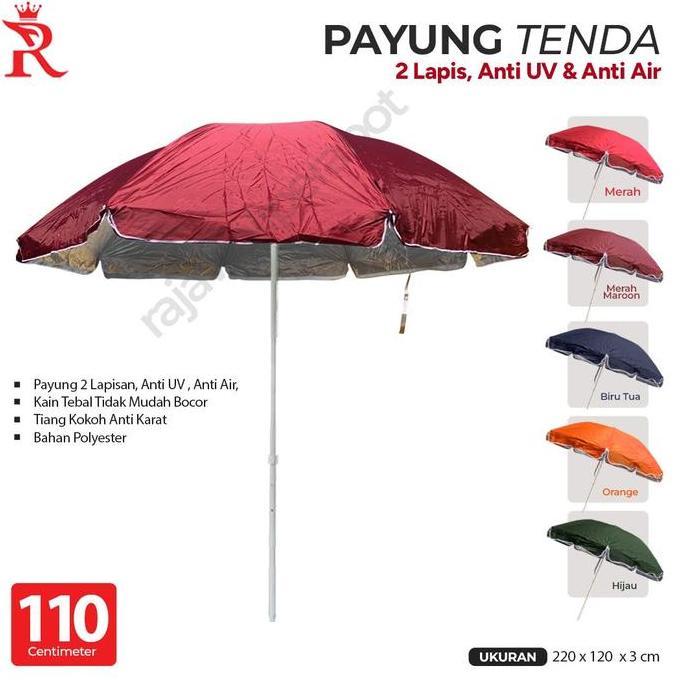 Payung Tenda 2 Lapis Payung Taman Pantai UV Series 110 Cm/43Inch