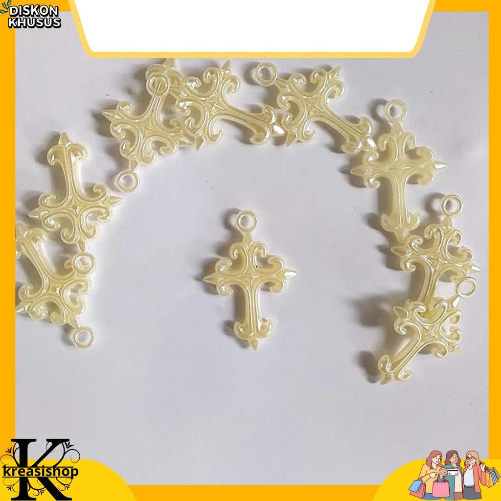 Bigpromo Salib Kalung Rosario Besar Katolik Corpus 2 Sisi Plastik