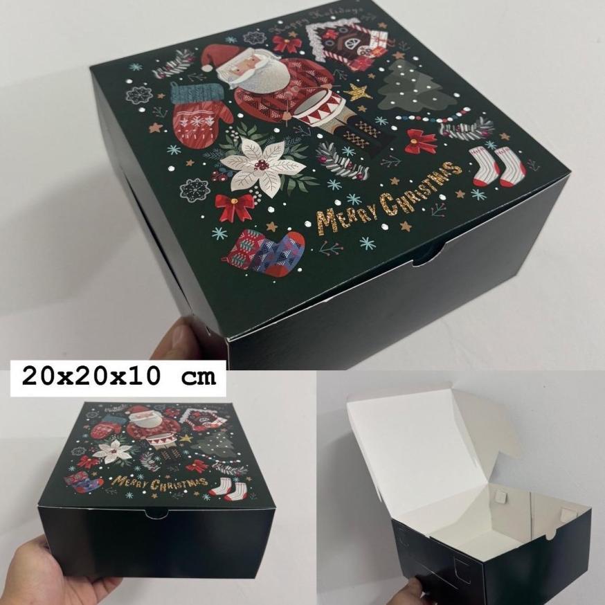 (5 Pcs)Dus Natal Kue Lapsi Legit 20x20x10 Cm Box Hampers Merry Christmas Kotak Lapis Surabaya