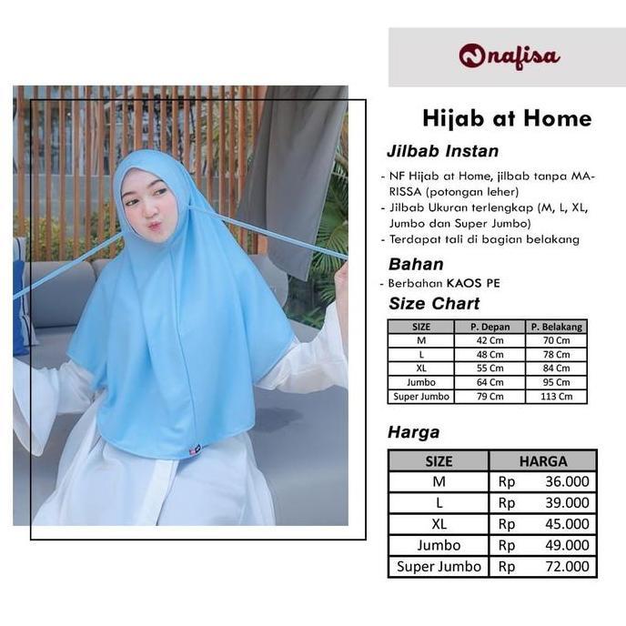Promo Nafisa Hijab At Home New Colour Size Jumbo |Hijab Instan Premium Cod