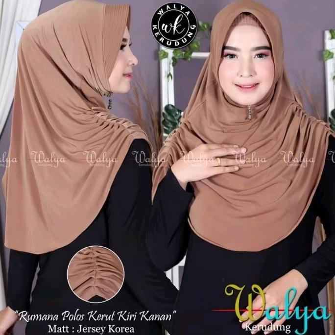Promo Kerudung Instan Hijab Bergo Rumana Bahan Jersey Korea Walya Kerudung Cod