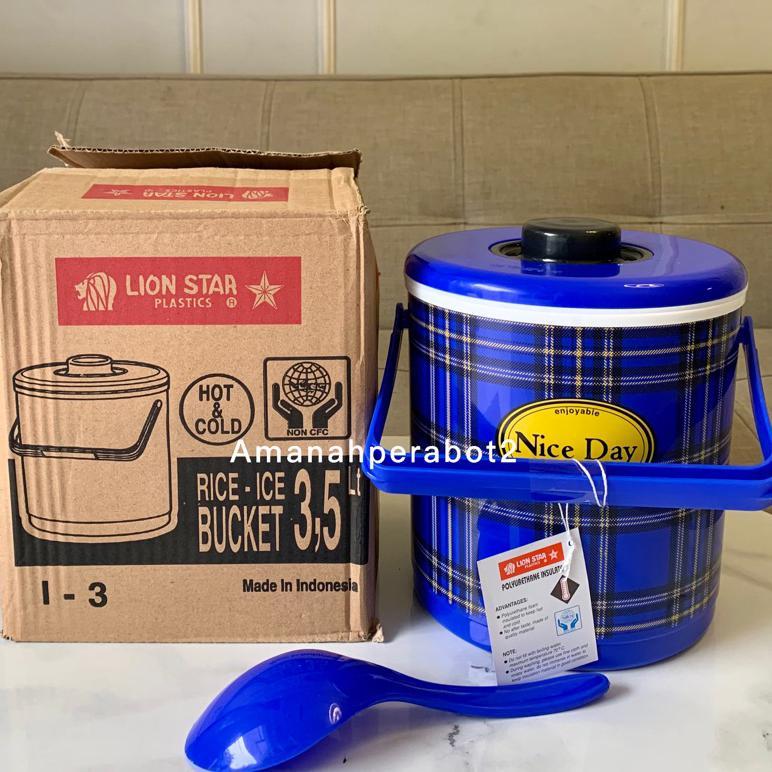 RICE BUCKET 3.5 Liter Air LION STAR TERMOS NASI TERMOS ES TERMOS PANAS DINGIN