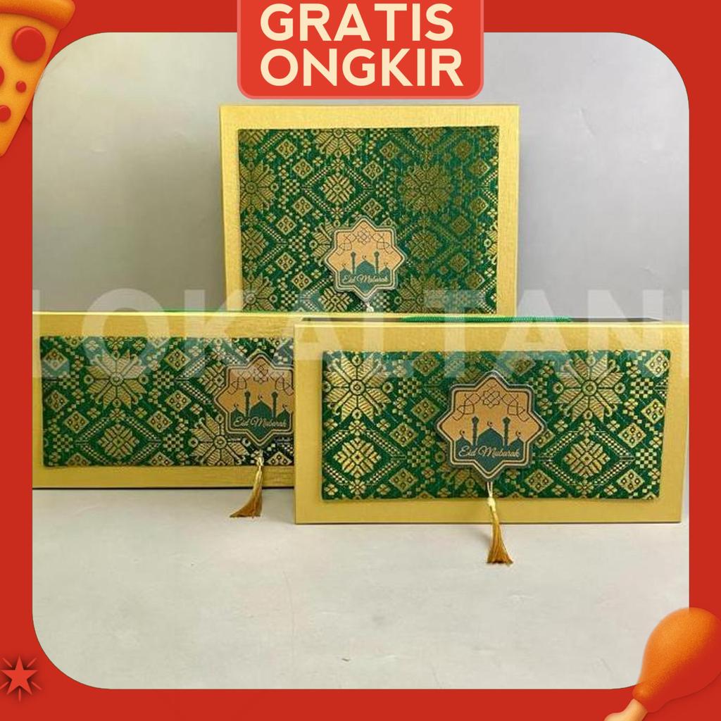Box Kue Kering Songket Isi 3 Toples 500Gr Lebaran/Box Hampers Lebaran
