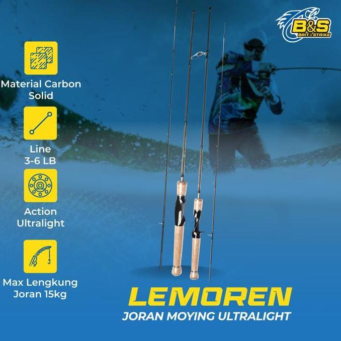 LEMOREN Joran Casting UltraLight MOYING UltraLight Carbon Solid Jigging Rod Spinning dan BaitCasting