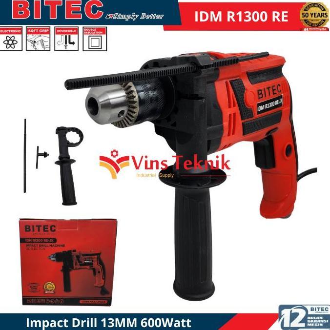 Murah Bitec Idm R1300 Re Mesin Bor Tembok Listrik Impact Drill Hammer Drill 13Mm 600Watt Idmr1300