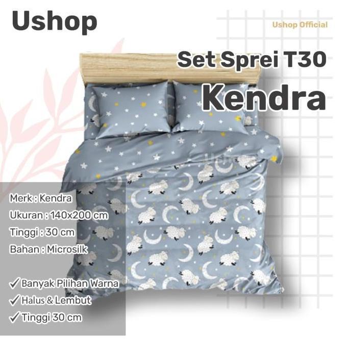 Ushop Kendra Sprei Modern 140x200 Tinggi 30CM Motif Bahan Microtex Disperse Halus Lembut Nyaman Anti