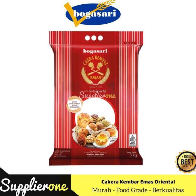Bogasari Cakra Kembar Emas Roti Oriental 5Kg / Cakra Kembar Emas Roti Oriental / Tepung Terigu 5 Kg 