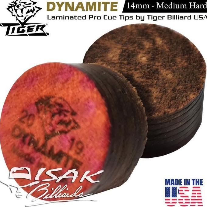 Dynamite Cue Tip By Tiger Usa - 14 Mm Layer Kepala Stick Billiard Pool