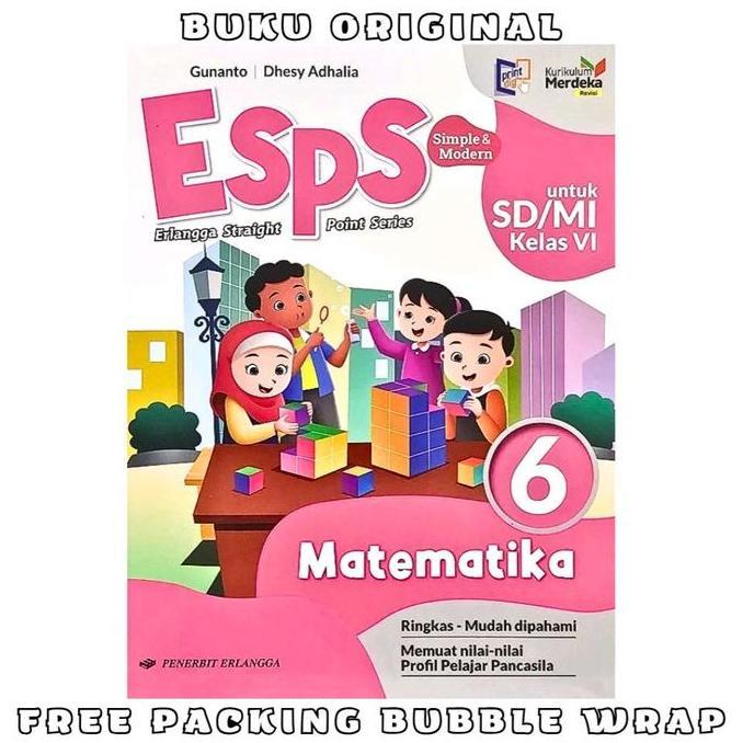 Ready Buku Esps Matematika Untuk Kelas 6 SD/MI Erlangga Kurikulum Merdeka Original