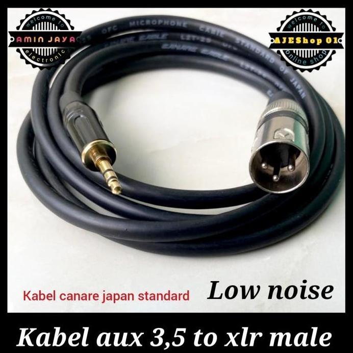 Jack audio 3,5mm to canon male 2 meter - 1 meter