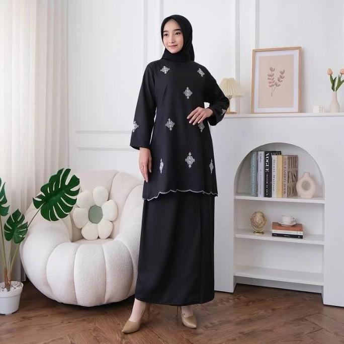 Grosir Baju Kurung Melayu Wanita Bordir Bahan Katun Toyobo Fodu