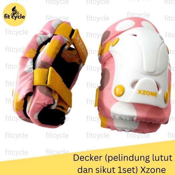 XZONE pelindung lutut dan sikut anak decker anak untuk sepeda