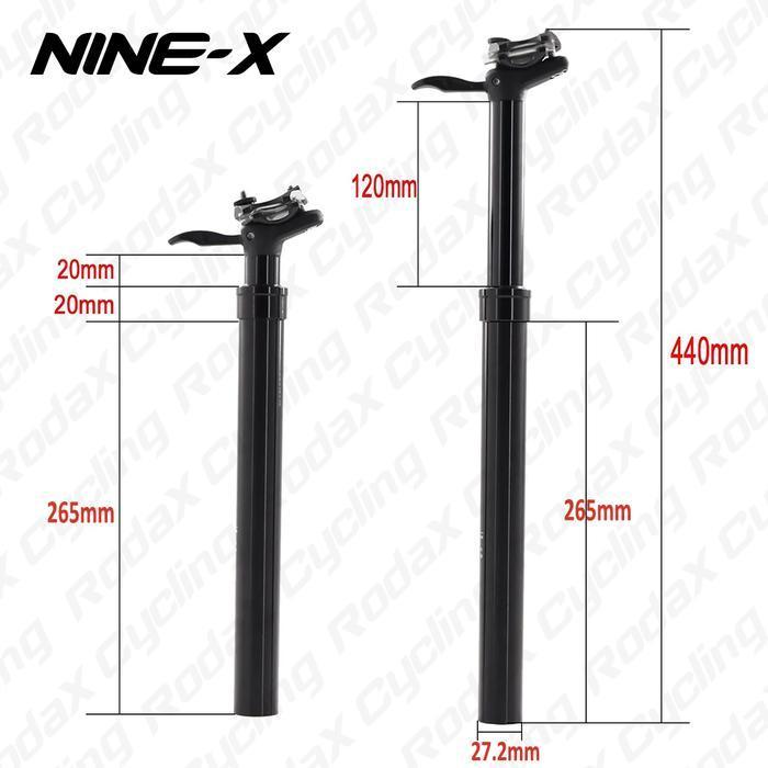 Nine-X Dropper 27,2 Seatpost + Suspension HybridMode Setpost Hidrolik Tiang Sadel Empuk Suspension S