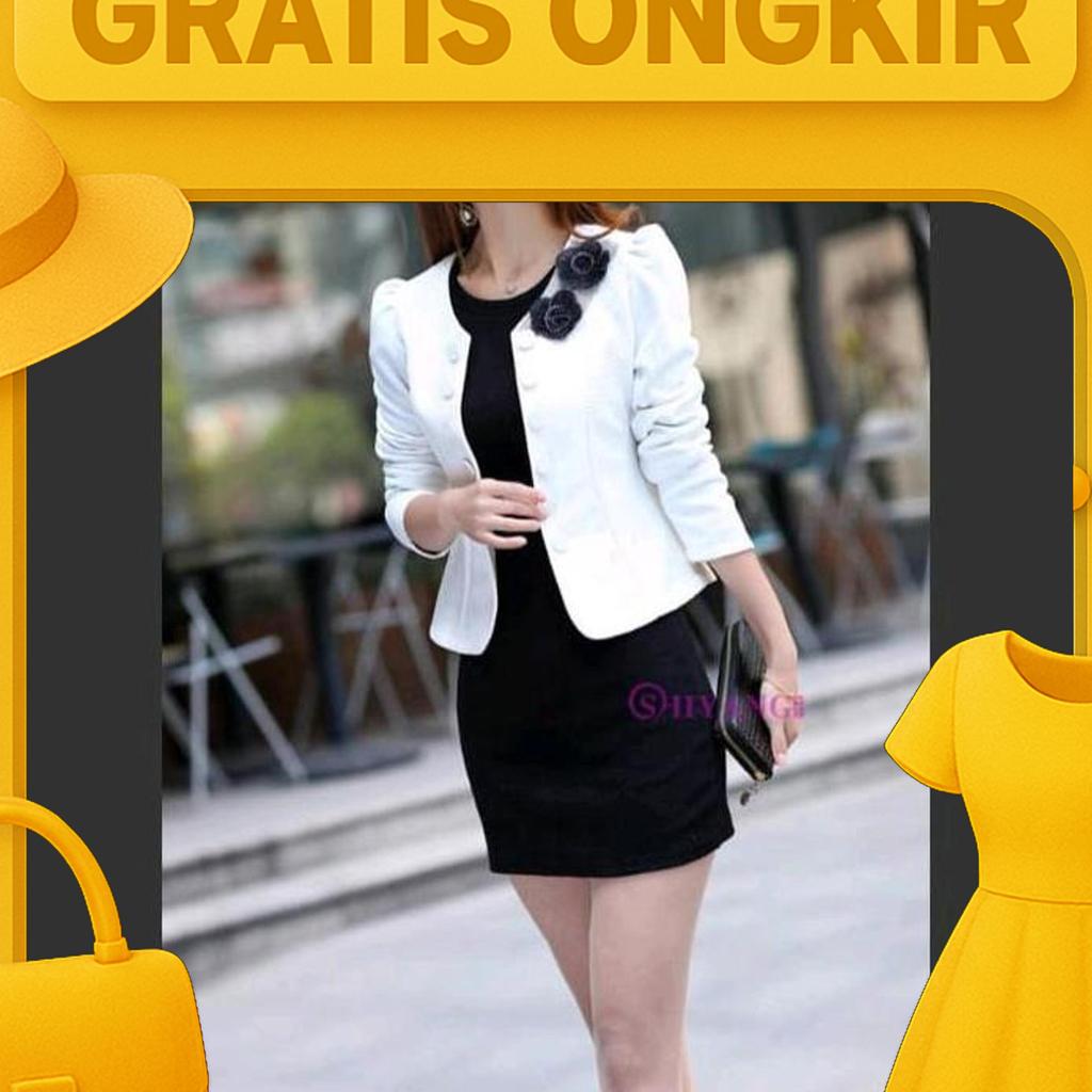 Baju Blazer Wanita Lengan Panjang Trendy Korea Model Jas Atasan