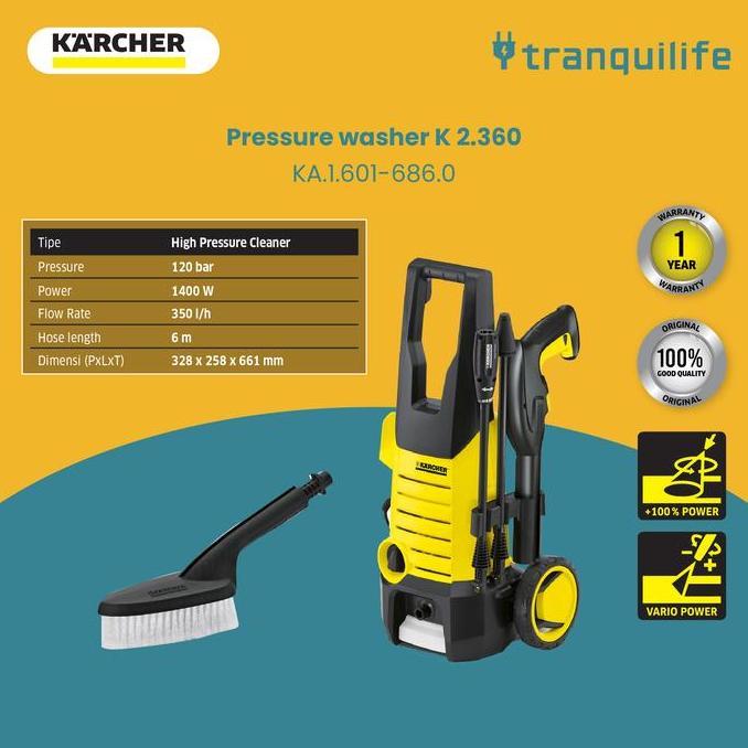 KARCHER K2 360 HIGH PRESSURE CLEANER STEAM PUMP WASHER ORIGINAL DAN TERPERCAYA
