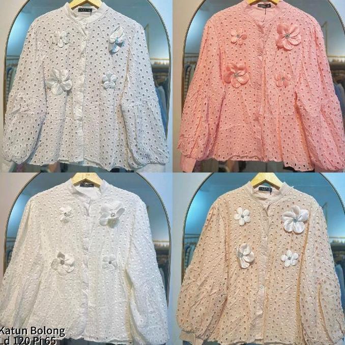 Atasan blouse lafreya katun bolong import