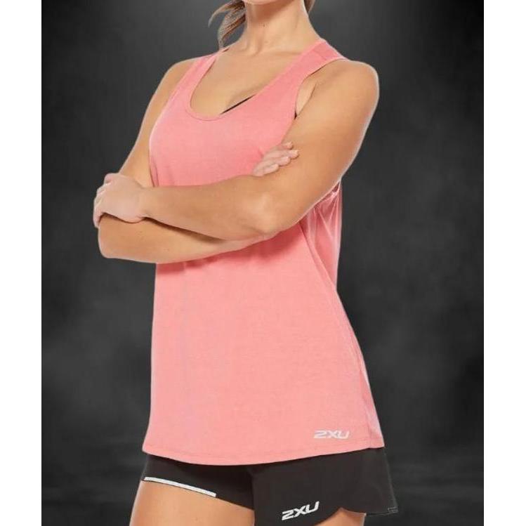 Pakaian olahraga 2XU Women's XVENT G2 Singlet Pink Silver Reflective