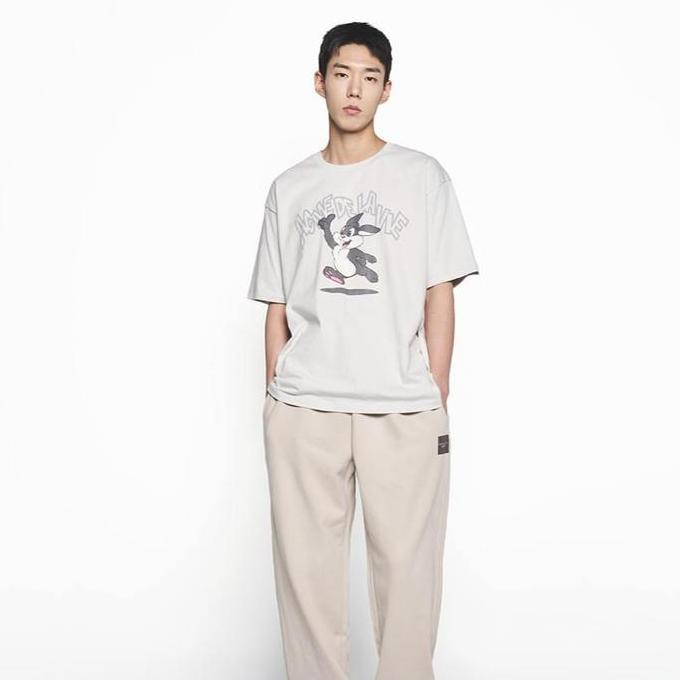 [ADLV] Cartoon Chinchilla Short Sleeve T-Shirt Lht Gray - Kaos Oversize Wanita Pria Acme de la vie