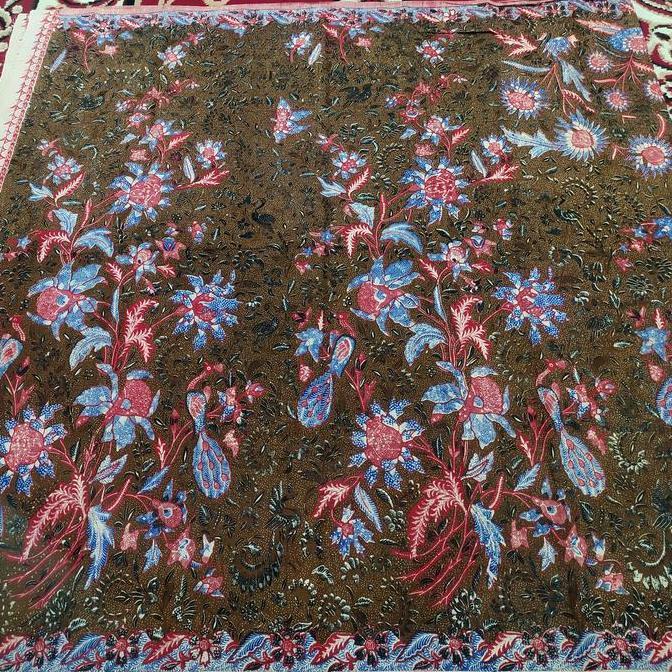 kain batik print sekar jagat biru dongker