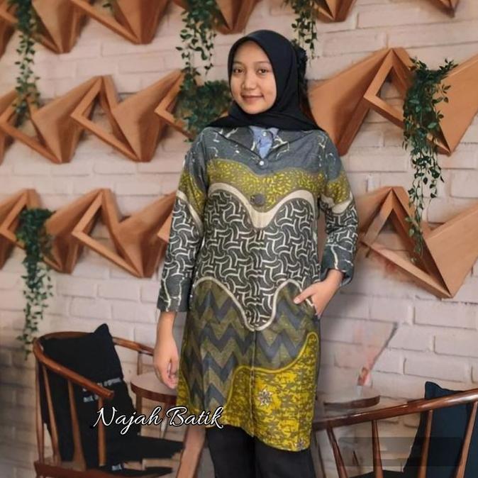 blus batik wanita premium full lapis trikot 01