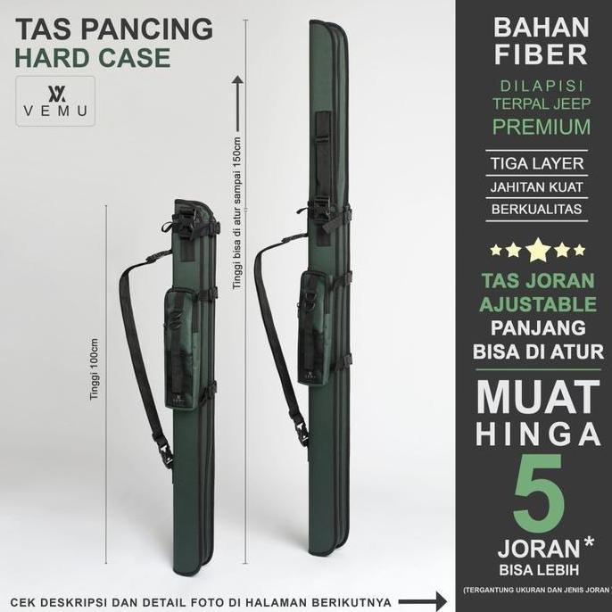 Tas Pancing Hardcase / Tas Joran Hard Case / Rod Case Ajustable Kualitas Terbaik Harga Termurah