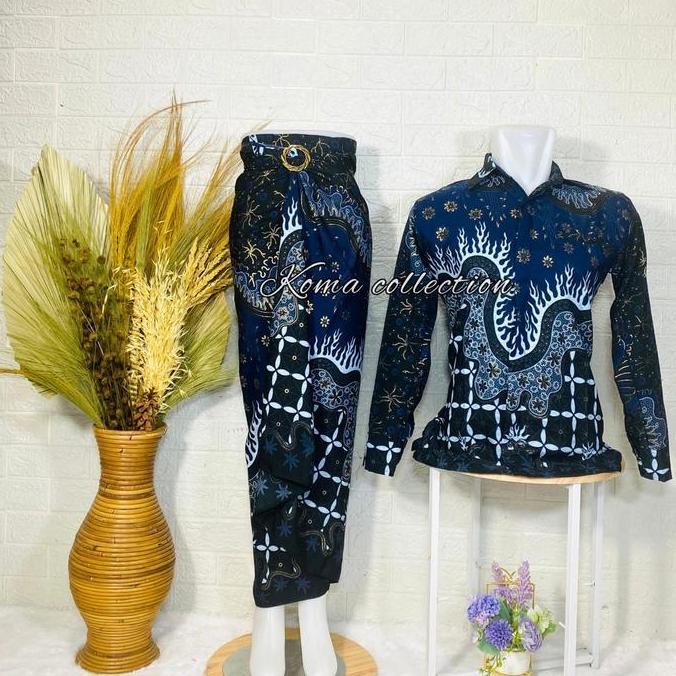 _Baju Couple Kemeja Batik pria dan Rok Lilit Motif KEJORA PINK / Couple kemeja Lengan panjang kondan