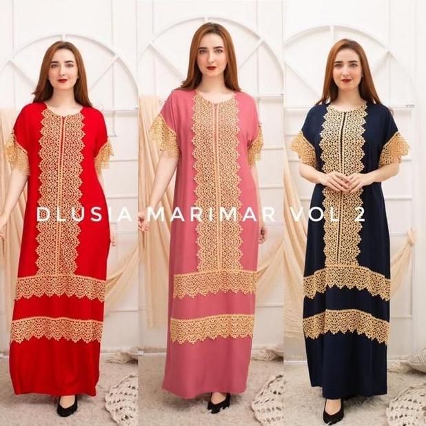 Kaftan Daster Arab Busui Jumbo Dlusia Lamiya Ori. Gamis Dress Kaftan