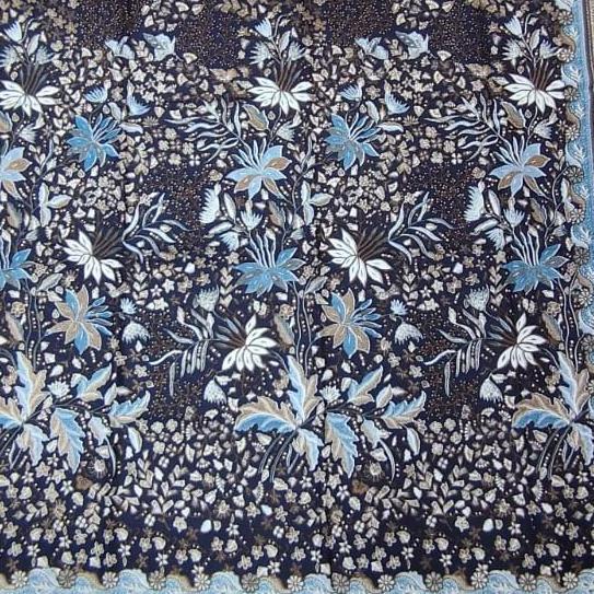 kain batik doby biru laut motif ta negri lawasan bahan timbul