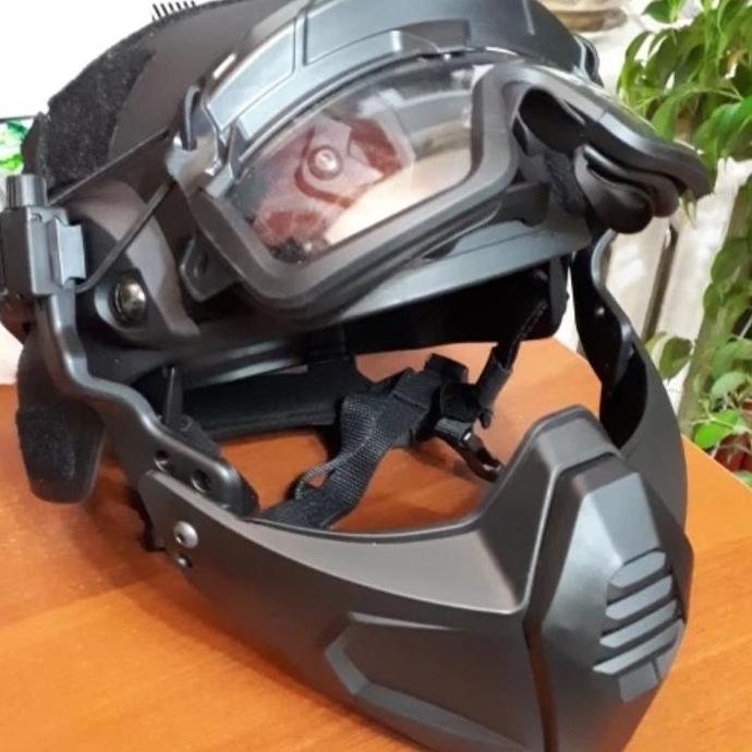 Multidimentional Tactical Mask Kacamata Goggle + Masker Airsoft Import Promo Premium