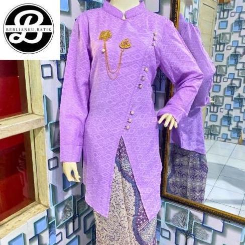 TERMURAHH KEBAYA JANGGAN batik dobby modern, atasan kebaya batik dobby batik Trusmi