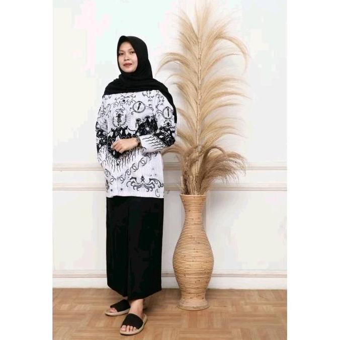 baju batik cewek putih tanpa furing
