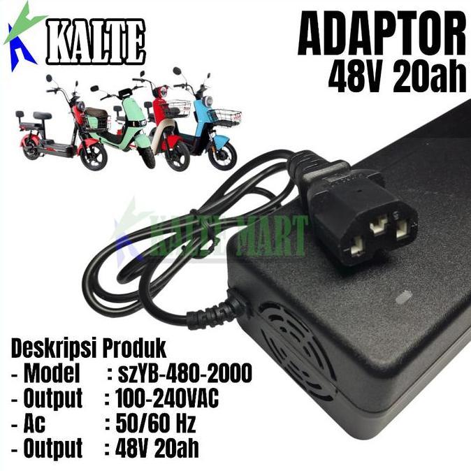 Adaptor Charger 48V 20Ah Charger Baterai Sepeda Listrik 48V 20Ah