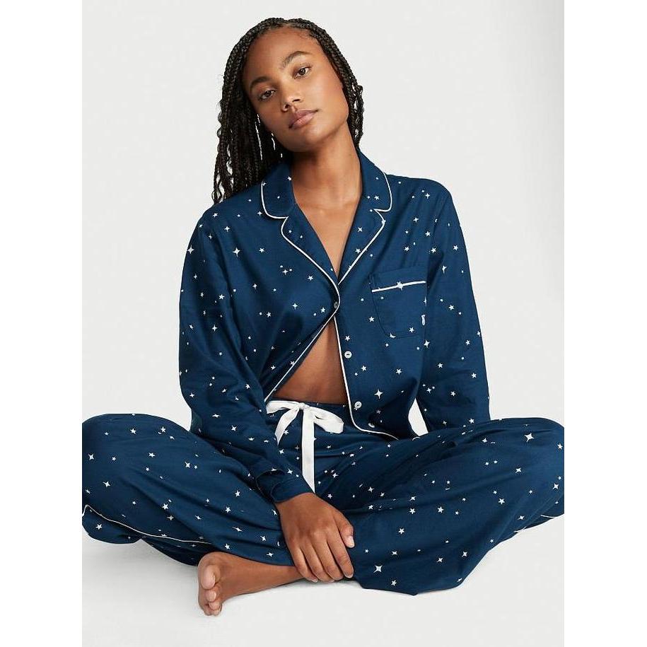 Baju Tidur Piyama Katun Victoria Secret Long Pajamas Set Orinal